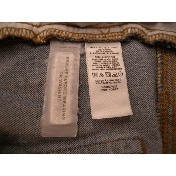 Ann Taylor Loft Denim Crop Jeans Distressed High Waist Straight Womens Size 14 - Picture 6 of 8